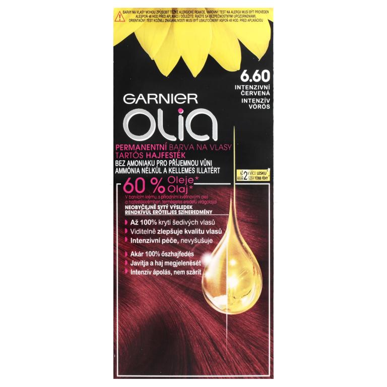 Garnier Olia Permanent Hair Color Farba do włosów dla kobiet 50 g Odcień 6,60 Intense Red