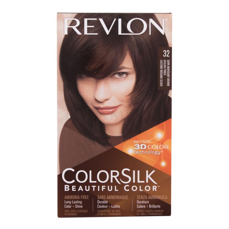 Revlon Colorsilk Beautiful Color Farba do włosów dla kobiet Odcień 32 Dark Mahogany Brown Zestaw