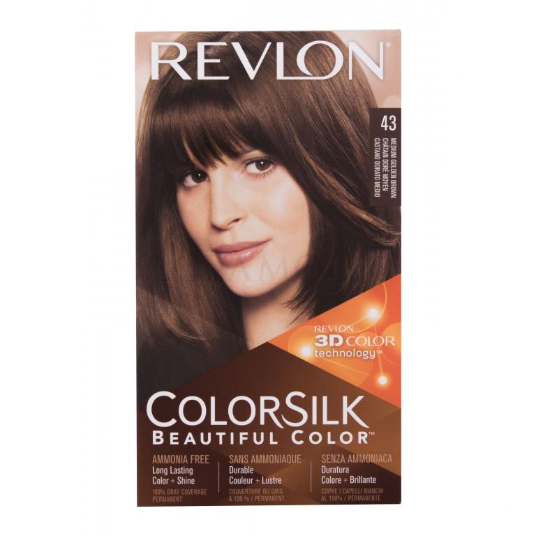 Revlon Colorsilk Beautiful Color Farba do włosów dla kobiet Odcień 43 Medium Golden Brown Zestaw