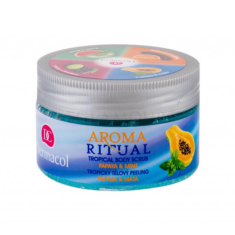 Dermacol Aroma Ritual Papaya &amp; Mint Peeling do ciała dla kobiet 200 g uszkodzony flakon