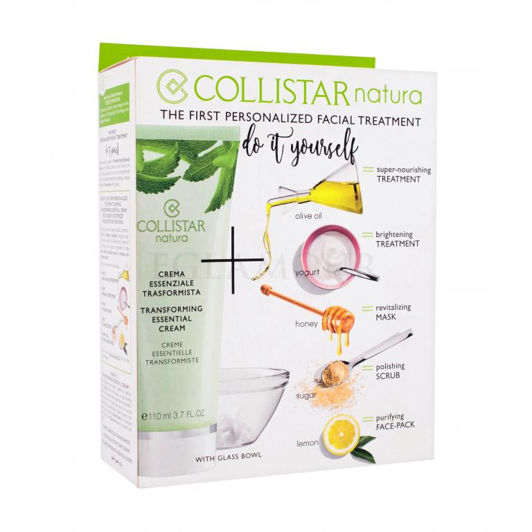 Collistar Natura Transforming Essential Cream Zestaw dla kobiet Nawilżający krem do twarzy 110 ml + Miseczka 1 szt + Szpatułka 1 szt Uszkodzone pudełko