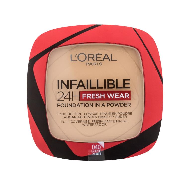 L'Oréal Paris Infaillible 24H Fresh Wear Foundation In A Powder Podkład dla kobiet 9 g Odcień 040 Cashmere