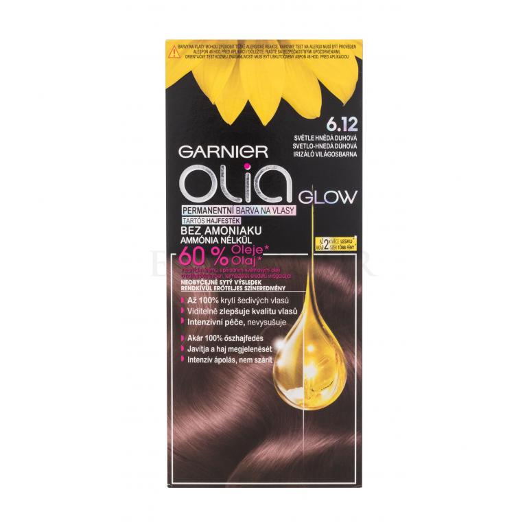 Garnier Olia Glow Farba do włosów dla kobiet 50 g Odcień 6,12 Light Brown Rainbow