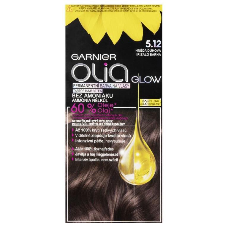 Garnier Olia Permanent Hair Color Glow Farba do włosów dla kobiet 50 g Odcień 5.12 Brown Rainbow