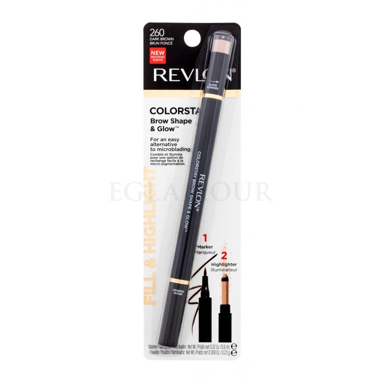 Revlon Colorstay Brow Shape &amp; Glow Kredka do brwi dla kobiet 0,83 g Odcień 260 Dark Brown