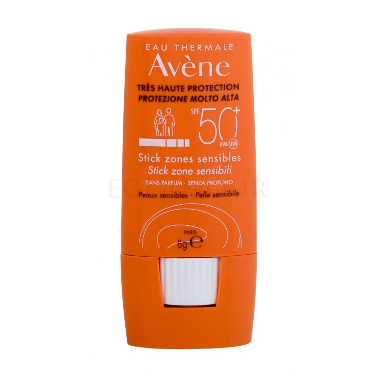 Avene Stick Zones Sensibles SPF 50+ Preparat do opalania ciała 8 g