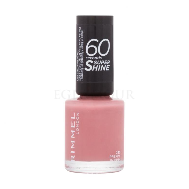 Rimmel London 60 Seconds Super Shine Lakier do paznokci dla kobiet 8 ml Odcień 235 Preppy In Pink