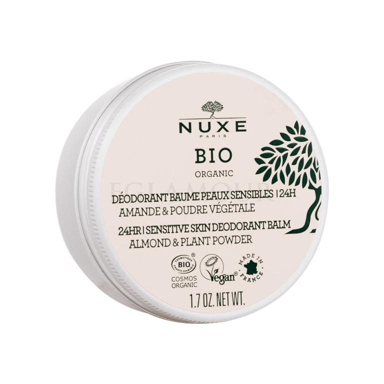 NUXE Bio Organic 24H Sensitive Deodorant Balm Almond &amp; Plant Powder Dezodorant dla kobiet 50 g