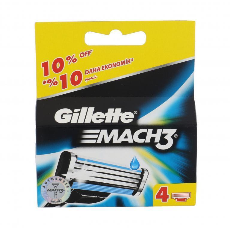 Gillette Mach3 Wkład do maszynki dla mężczyzn 4 szt Uszkodzone pudełko