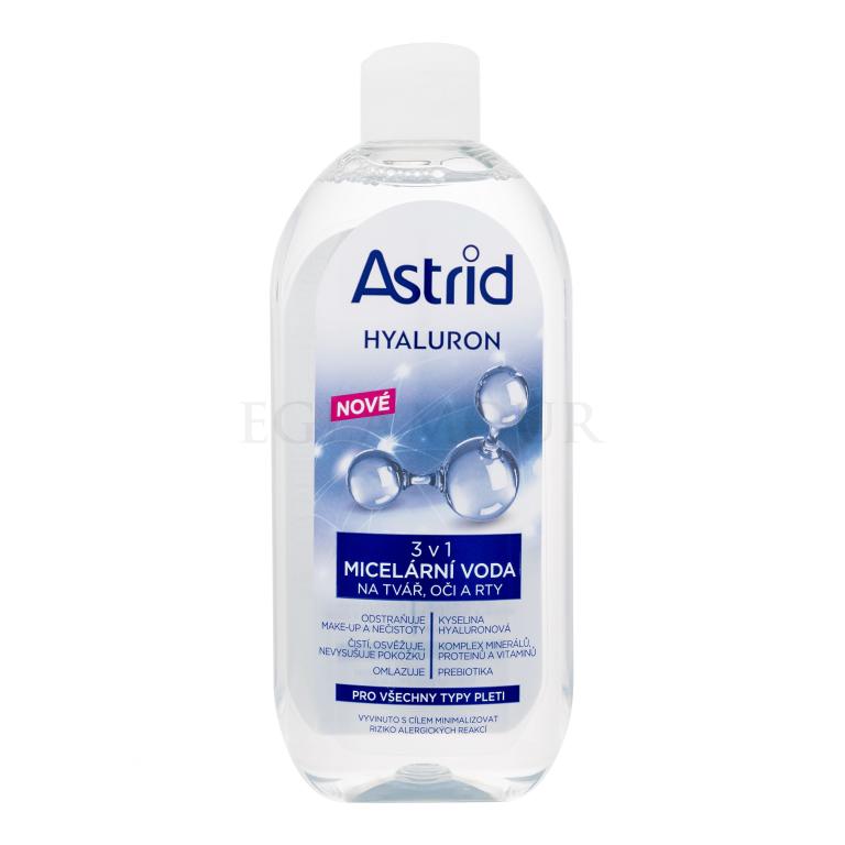 Astrid Hyaluron 3in1 Micellar Water Płyn micelarny dla kobiet 400 ml