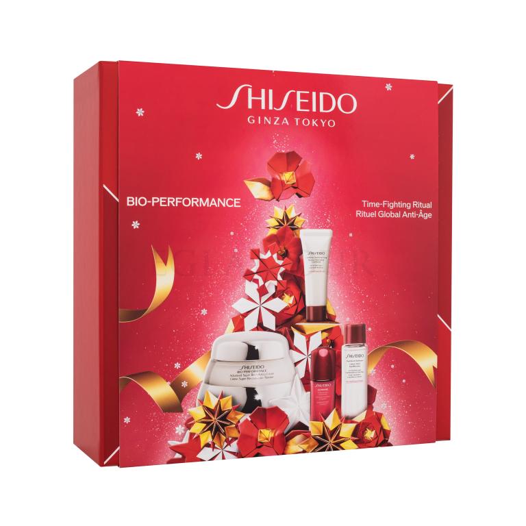 Shiseido Bio-Performance Time-Fighting Ritual Zestaw Krem do twarzy na dzień 50 ml + oczyszczająca pianka do twarzy 15 ml + tonik do twarzy 30 ml + serum do twarzy 10 ml