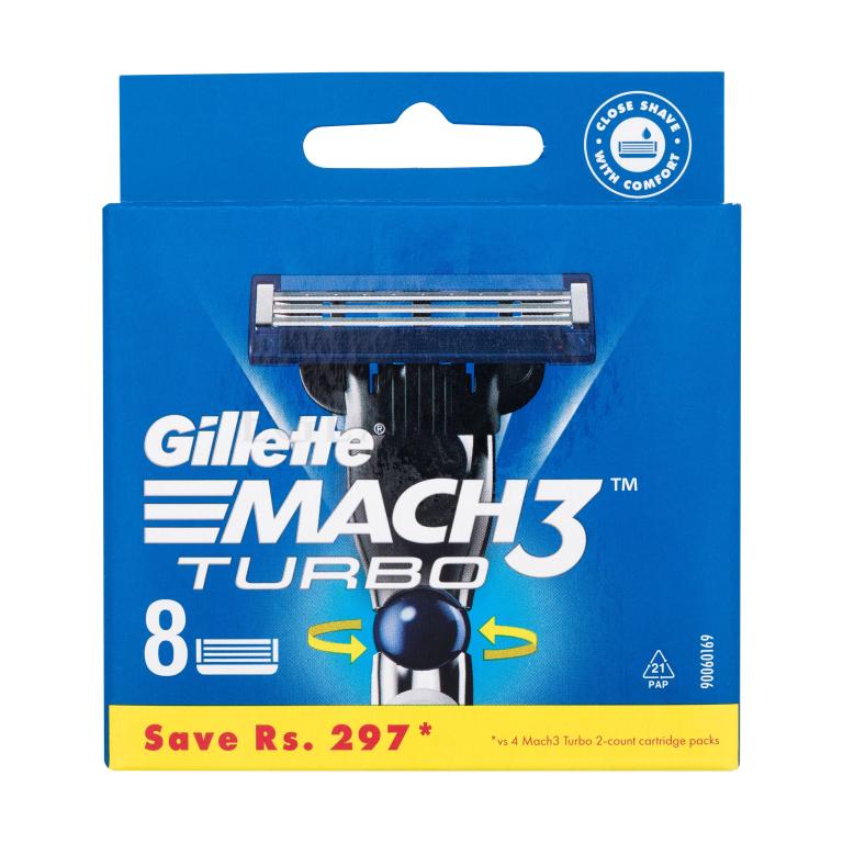 Gillette Mach3 Turbo Wkład do maszynki dla mężczyzn Zestaw