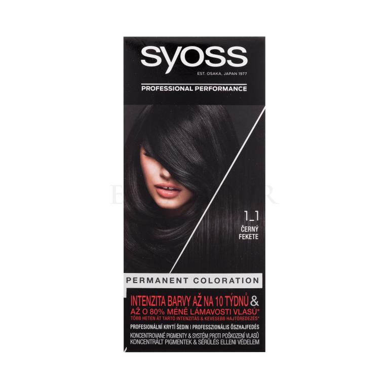 Syoss Permanent Coloration Farba do włosów dla kobiet 50 ml Odcień 1-1 Black