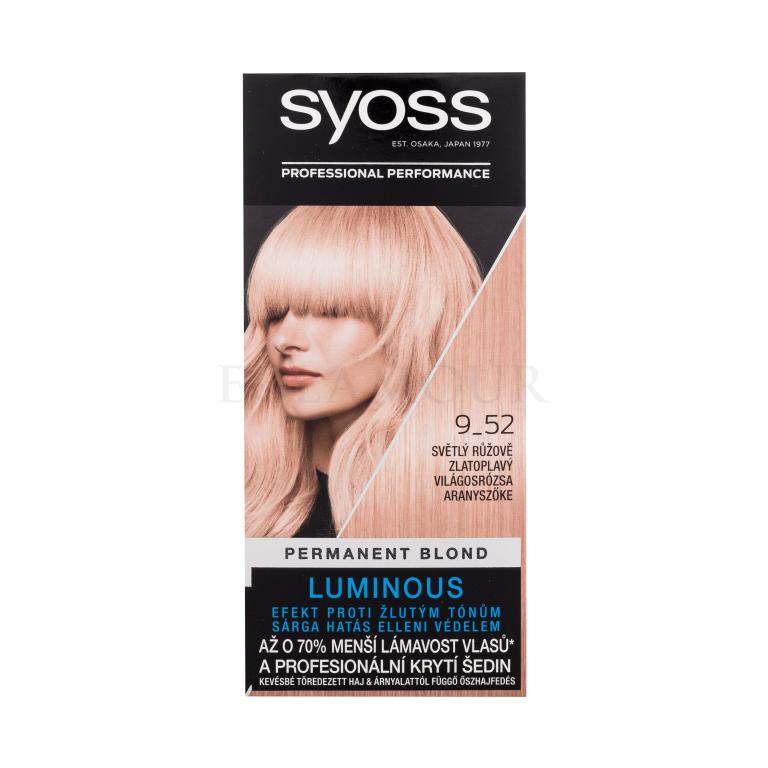 Syoss Permanent Coloration Permanent Blond Farba do włosów dla kobiet 50 ml Odcień 9-52 Light Rose Gold Blond