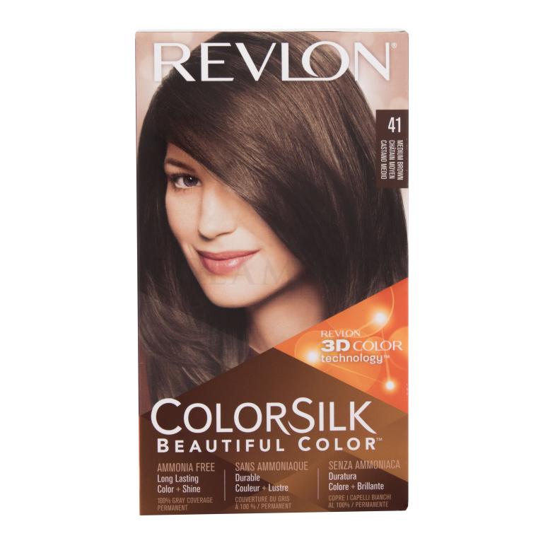 Revlon Colorsilk Beautiful Color Farba do włosów dla kobiet 59,1 ml Odcień 41 Medium Brown Uszkodzone pudełko