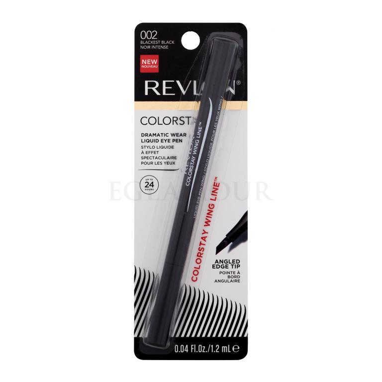 Revlon Colorstay Liquid Eye Pen Wing Eyeliner dla kobiet 1,2 ml Odcień 002 Blackest Black
