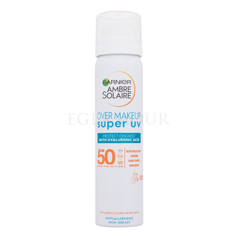 Garnier Ambre Solaire Super UV Over Makeup Protection Mist SPF50 Preparat do opalania twarzy 75 ml