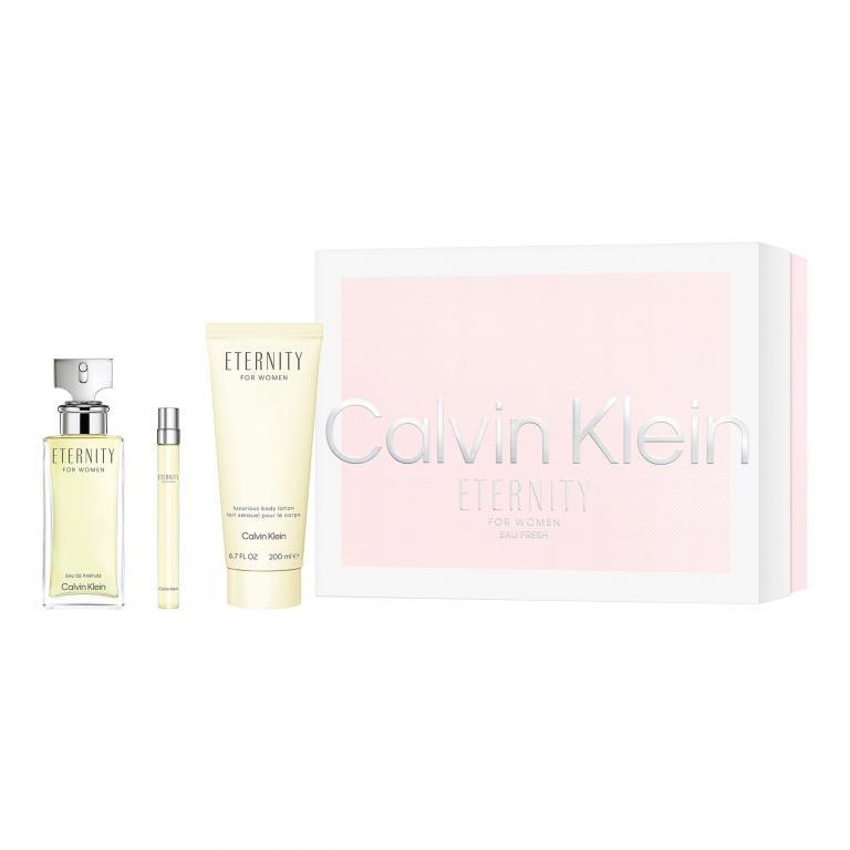 Calvin Klein Eternity Zestaw Edp 100ml + 200ml Balsam + 10ml miniatura