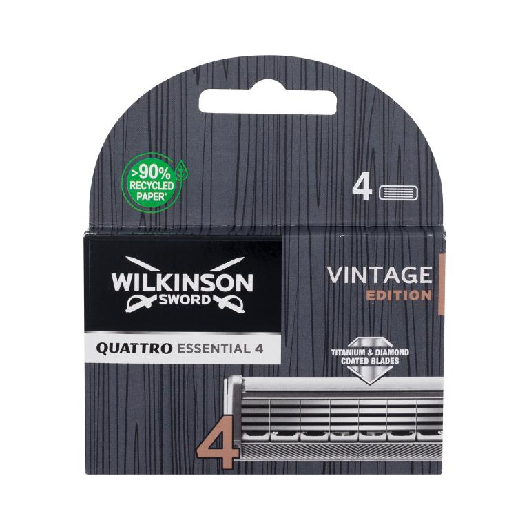 Wilkinson Sword Quattro Essential 4 Vintage Edition Wkład do maszynki dla mężczyzn Zestaw