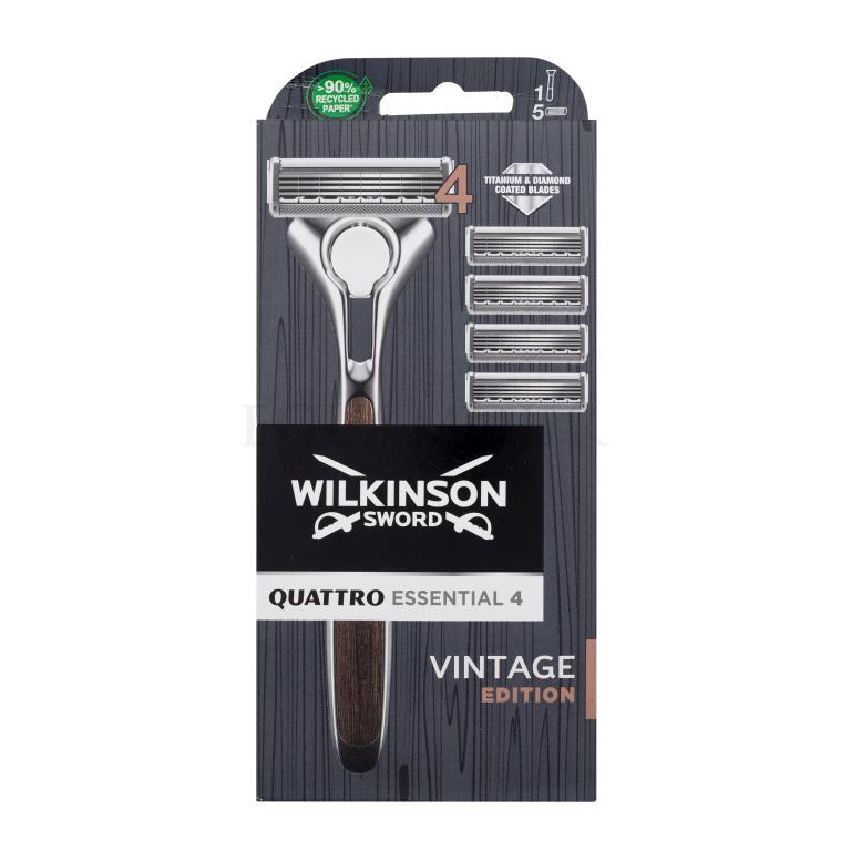 Wilkinson Sword Quattro Essential 4 Vintage Edition Maszynka do golenia dla mężczyzn Zestaw