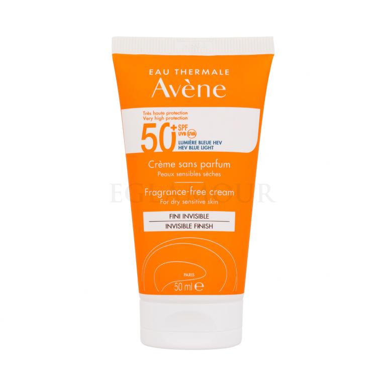 Avene Sun Cream Invisible Finish Fragrance-Free SPF50+ Preparat do opalania twarzy 50 ml