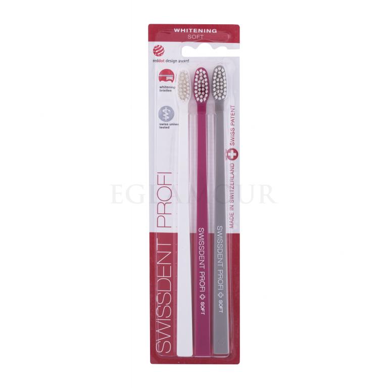 Swissdent Profi Whitening Trio Soft Szczoteczka do zębów 3 szt Odcień White, Pink, Grey