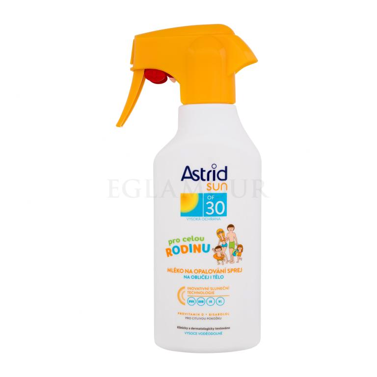 Astrid Sun Family Milk Spray SPF30 Preparat do opalania ciała 270 ml