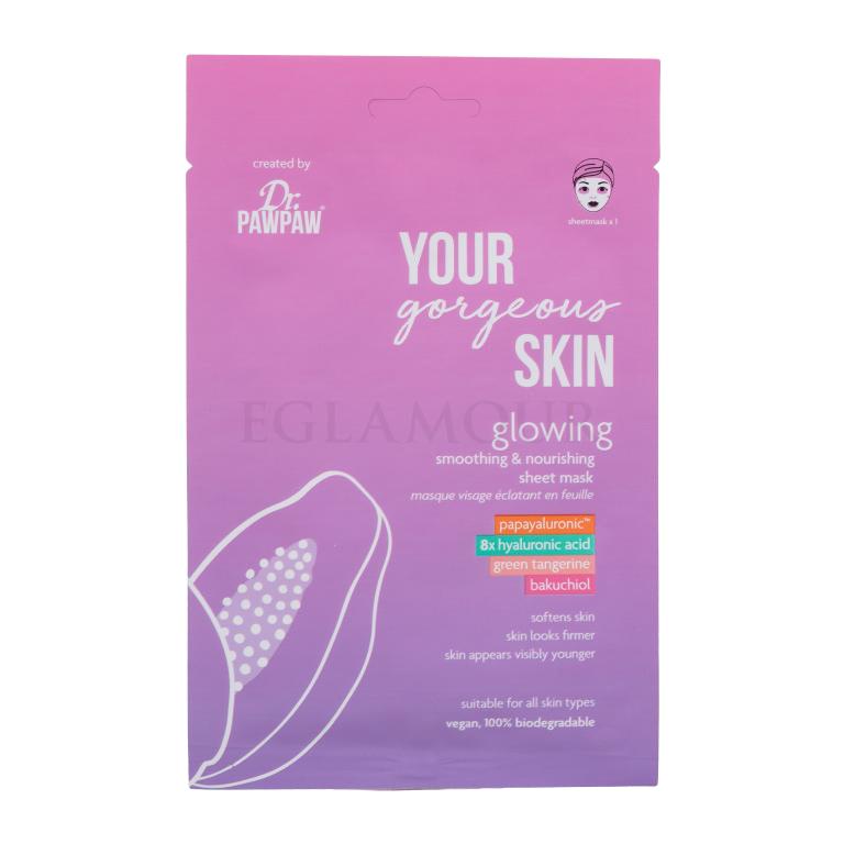 Dr. PAWPAW Your Gorgeous Skin Glowing Sheet Mask Maseczka do twarzy dla kobiet 25 ml