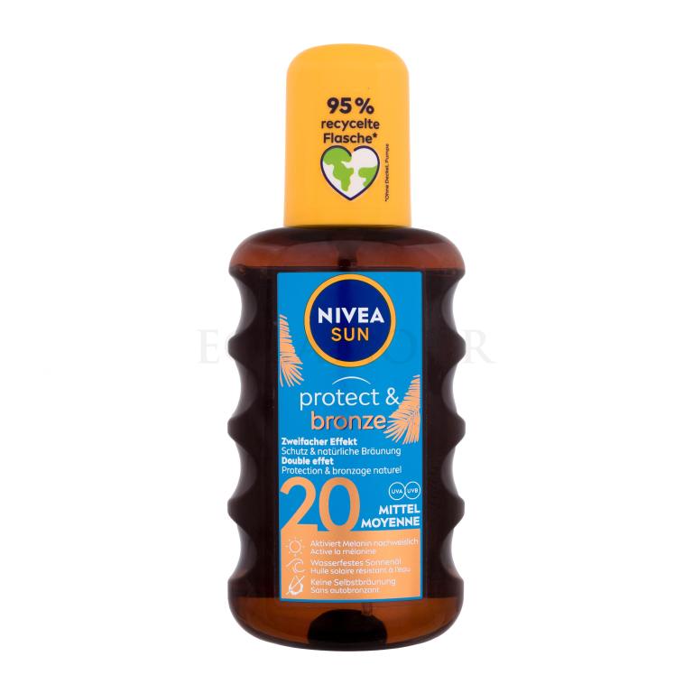 Nivea Sun Protect &amp; Bronze Oil Spray SPF20 Preparat do opalania ciała 200 ml