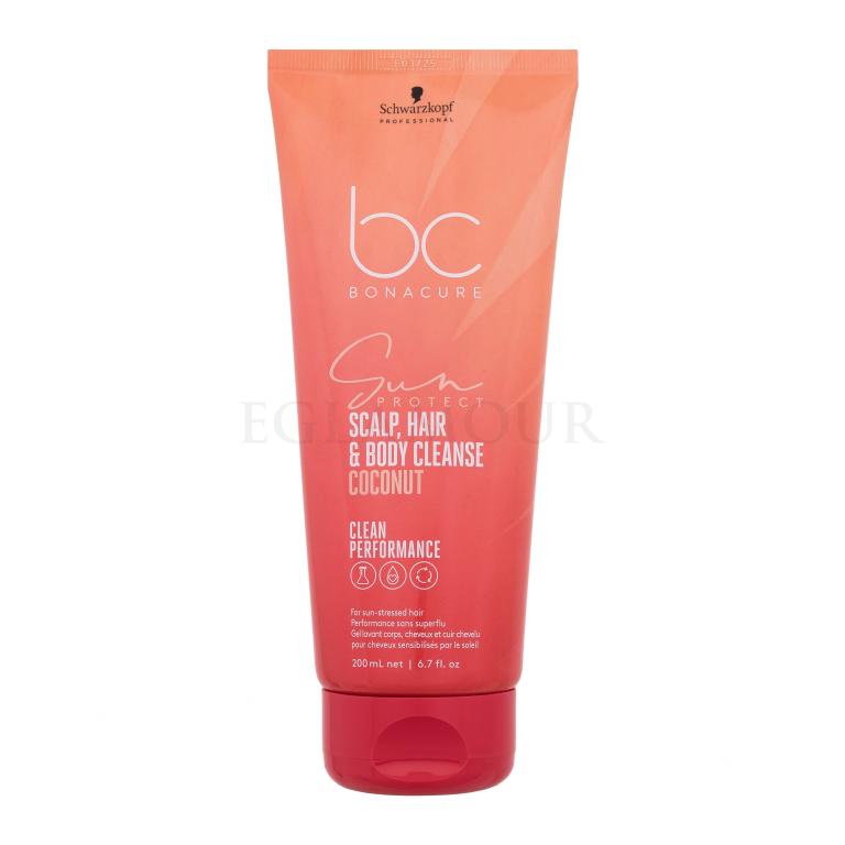 Schwarzkopf Professional BC Bonacure Sun Protect Scalp, Hair &amp; Body Cleanse Coconut Szampon do włosów dla kobiet 200 ml