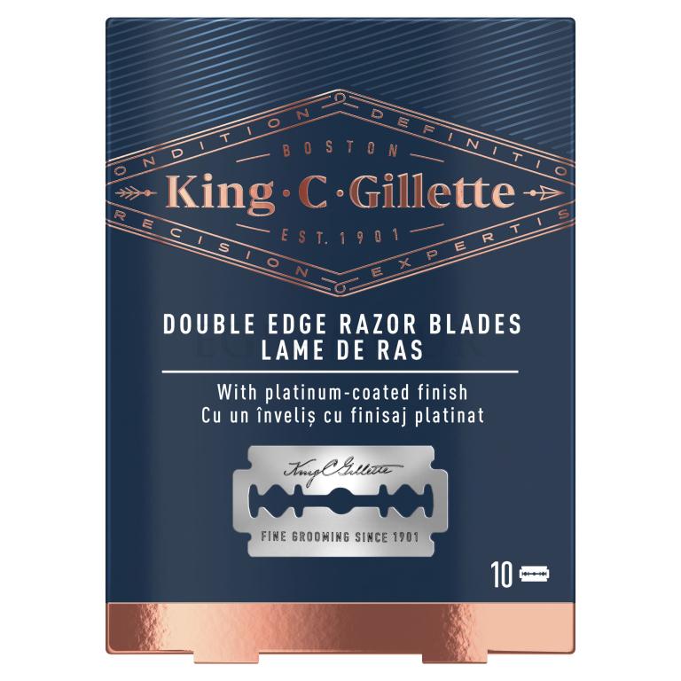 Gillette King C. Double Edge Safety Razor Blades Wkład do maszynki dla mężczyzn Zestaw