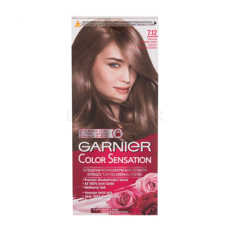 Garnier Color Sensation Farba do włosów dla kobiet 40 ml Odcień 7,12 Dark Roseblonde Uszkodzone pudełko