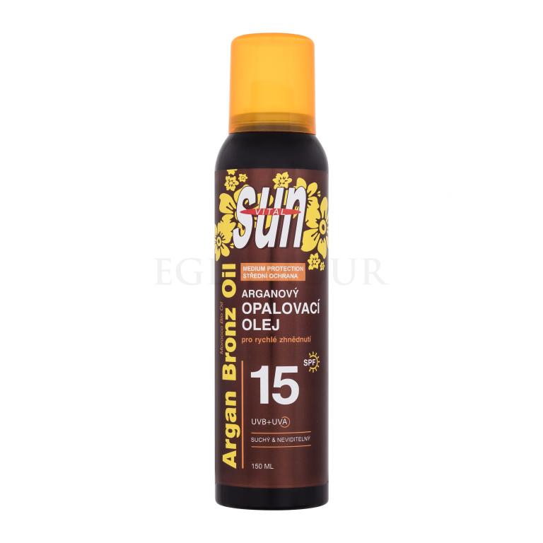 Vivaco Sun Argan Bronz Oil Spray SPF15 Preparat do opalania ciała 150 ml