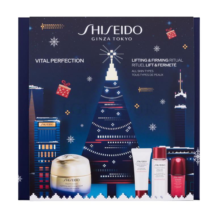 Shiseido Vital Perfection Lifting &amp; Firming Ritual Zestaw krem do twarzy na dzień Vital Perfection 50 ml + pianka oczyszczająca Clarifying Cleansing Foam 15 ml + tonik do twarzy Treatment Lotion 30 ml + serum do twarzy Ultimune 10 ml