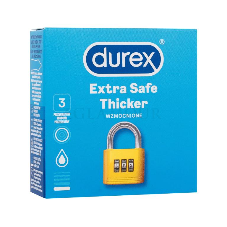 Durex Extra Safe Thicker Prezerwatywy dla mężczyzn Zestaw