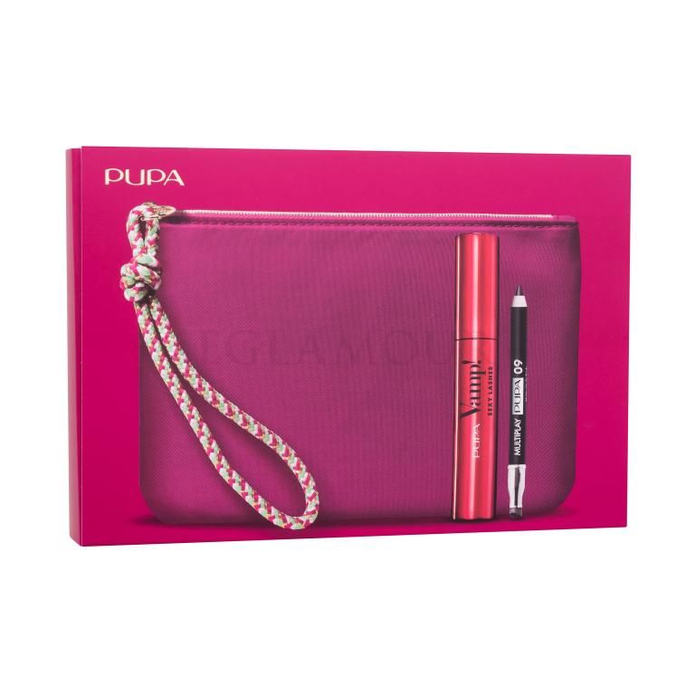Pupa Vamp! Sexy Lashes Zestaw maskara Vamp! Sexy Lashes 12 ml + kredka do oczu Multiplay 0,8 g 09 Deep Black + kosmetyczka
