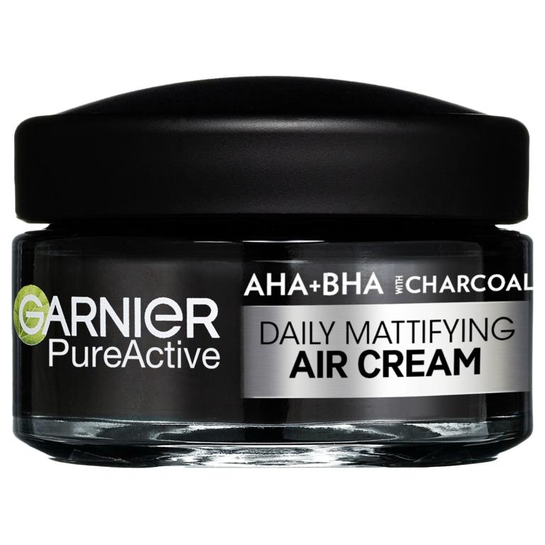 Garnier Pure Active AHA + BHA Charcoal Daily Mattifying Air Cream Krem do twarzy na dzień 50 ml
