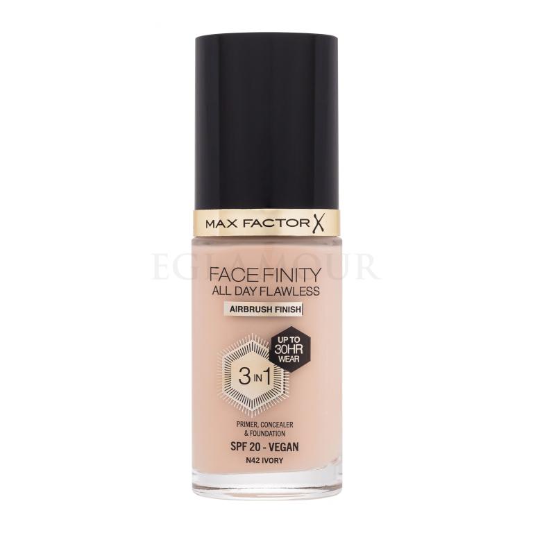 Max Factor Facefinity All Day Flawless SPF20 Podkład dla kobiet 30 ml Odcień N42 Ivory