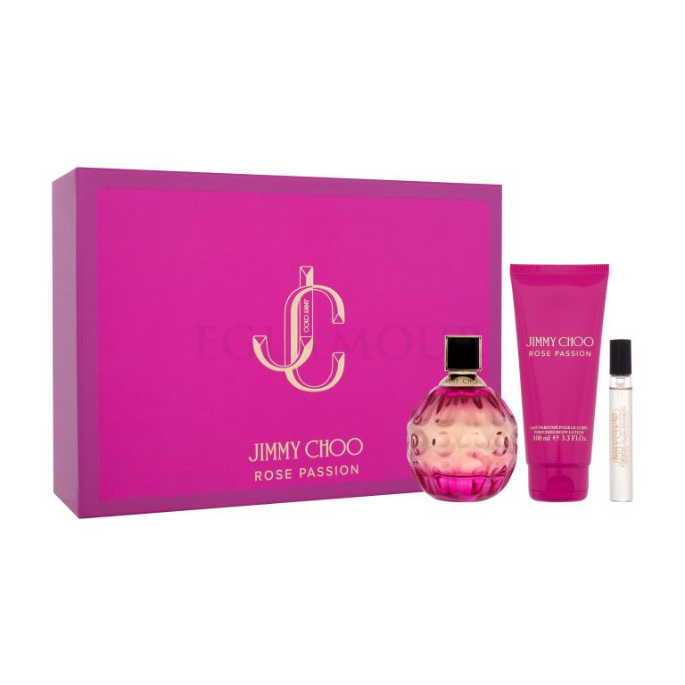 Jimmy Choo Rose Passion Zestaw woda perfumowana 100 ml + woda perfumowana 7,5 ml + mleczko do ciała 100 ml
