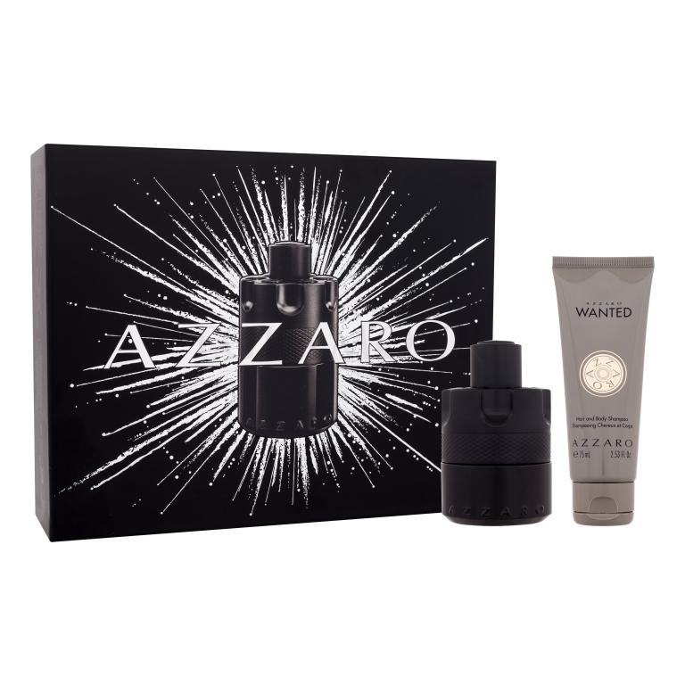 Azzaro The Most Wanted Zestaw woda toaletowa 50 ml + szampon do włosów i ciała Wanted 75 ml
