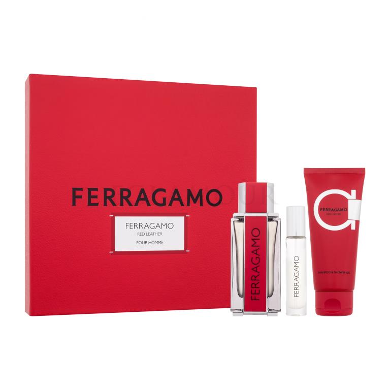 Ferragamo Ferragamo Red Leather Zestaw woda perfumowana 100 ml + szampon i żel pod prysznic 100 ml + woda perfumowana 10 ml