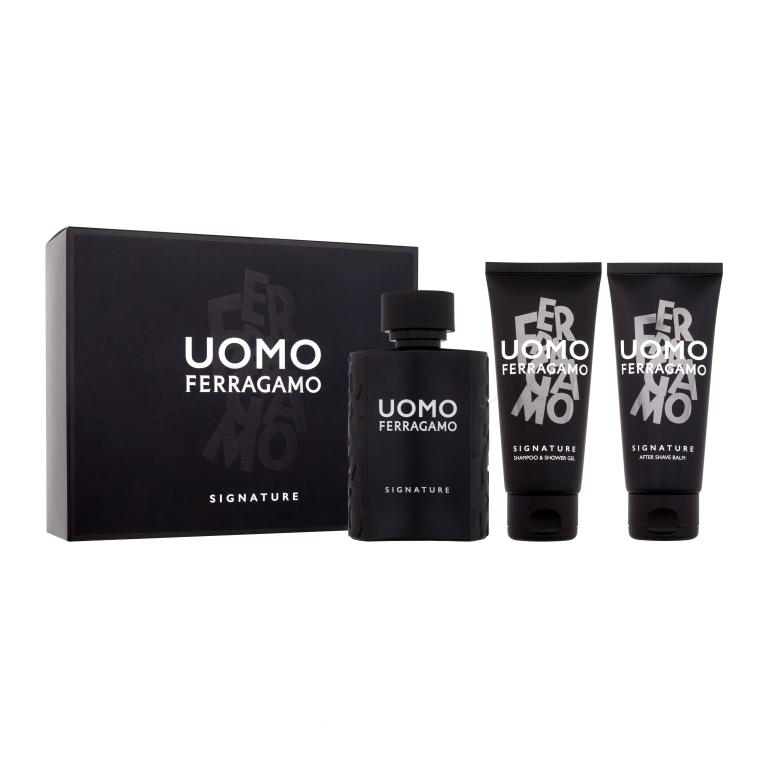 Ferragamo Uomo Signature Zestaw woda perfumowana 100 ml + szampon i żel pod prysznic 100 ml + balsam po goleniu 100 ml
