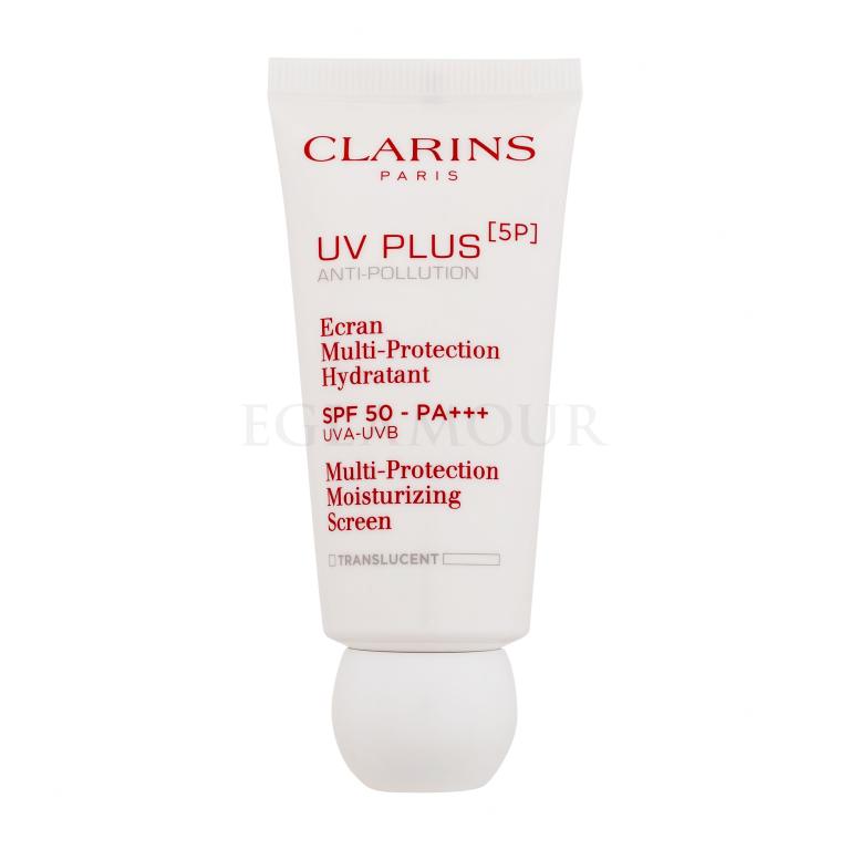 Clarins UV Plus 5P Multi-Protection Moisturizing Screen SPF50 Krem do twarzy na dzień dla kobiet 30 ml Odcień Translucent
