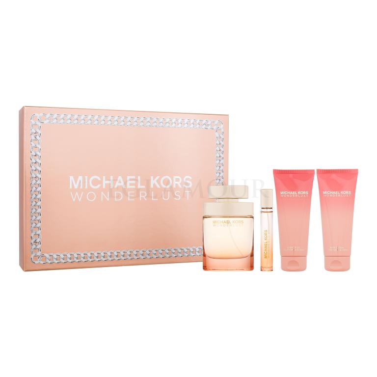 Michael Kors Wonderlust Zestaw woda perfumowana 100 ml + woda perfumowana 10 ml + żel pod prysznic 100 ml + mleczko do ciała 100 ml