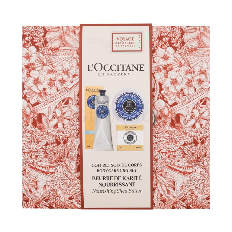 L'Occitane Shea Butter Body Care Gift Set Zestaw krem do ciała Shea Butter Ultra Rich Body Cream 200 ml + krem do rąk Shea Butter Hand Cream 150 ml + mydło w kostce Shea Milk Extra Rich Soap 100 g