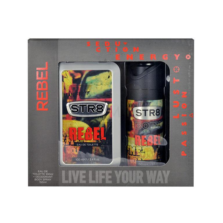 STR8 Rebel Zestaw Edt 100ml + 150ml deodorant Uszkodzone pudełko