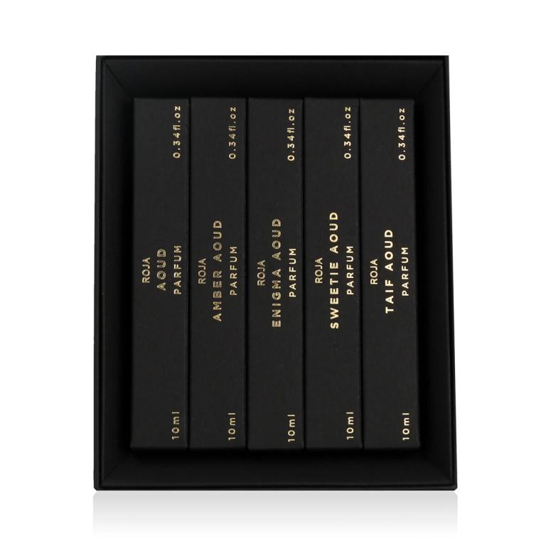 Roja Parfums Aoud Collection Zestaw perfumy Aoud 10 ml + perfumy Amber Aoud 10 ml + perfumy Enigma Aoud 10 ml + perfumy Sweetie Aoud 10 ml + perfumy Taif Aoud 10 ml
