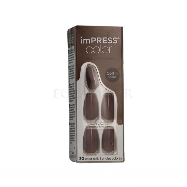 Kiss imPRESS Color Coffin Shape Sztuczne paznokcie dla kobiet Odcień 507 Dusk Till Dawn Zestaw