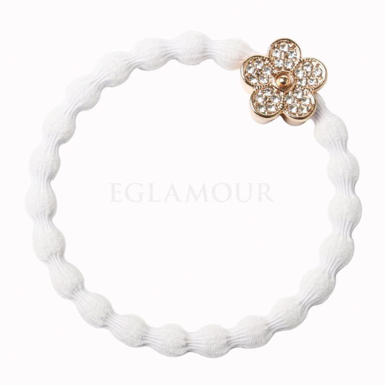 By Eloise London Bling Charms Daisy Flower Gumka do włosów dla kobiet 1 szt Odcień White