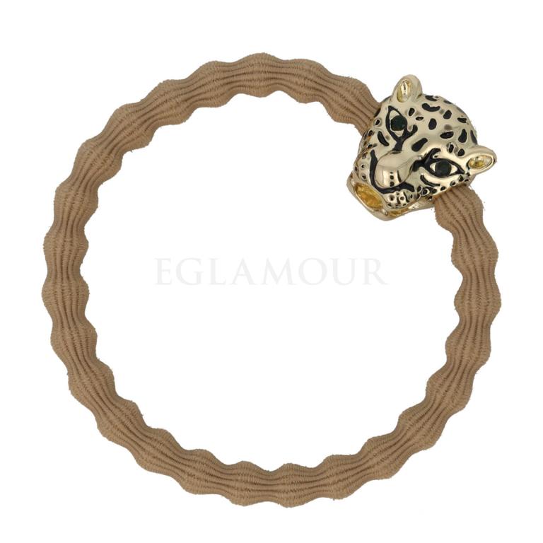 By Eloise London Gold Bling Jaguar Gumka do włosów dla kobiet 1 szt Odcień Camel